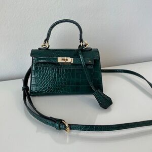 Peta + Jain Hedi Mini Top Handle Bag in Green Croc